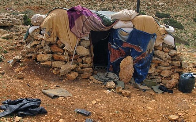 A post of the Nusra Front, al-Qaeda's branch in Syria, after it was captured by members of Lebanon's Hezbollah group in the fields of the Syrian town of Assal al-Ward, seen on May 9, 2015. (photo credit: AP /Bassem Mroue) 