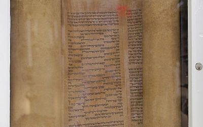 In this Thursday, May 28, 2015 photo, a 500 year-old Torah gifted to the Touro Synagogue, the nation's oldest, is seen in its Ark in Newport, Rhode Island. (AP/Stephan Savoia) 