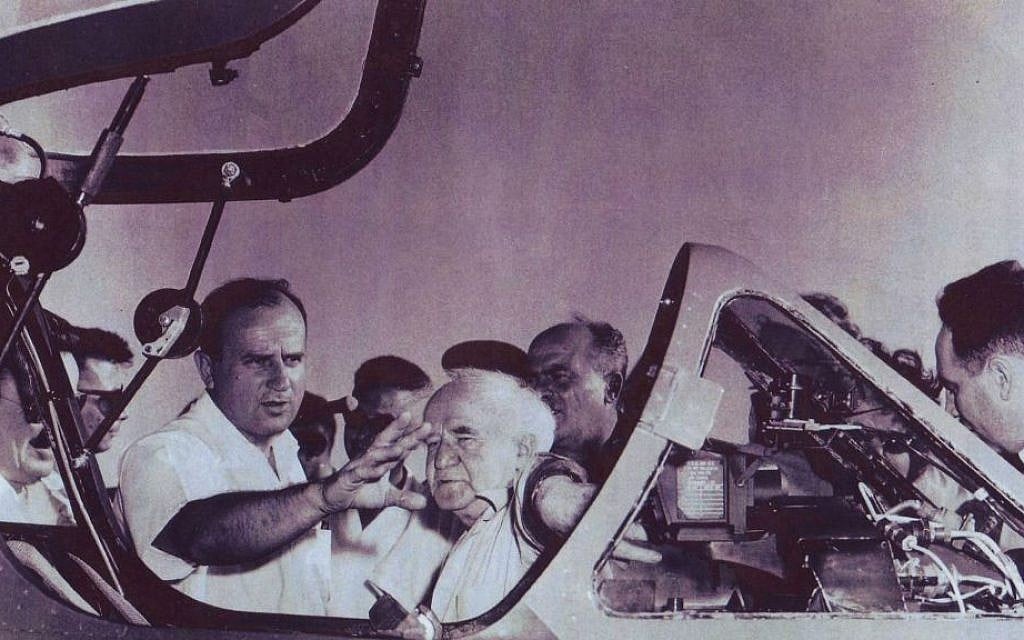 Al Schwimmer, who guided the vast operation to build Israel's air force, with Israeli Prime Minister David Ben-Gurion. (Courtesy of Boaz Dvir via JTA) Al Schwimmer, who guided the vast operation to build Israel's air force, with Israeli Prime Minister David Ben-Gurion. (Courtesy of Boaz Dvir via JTA)