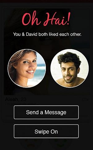 What Verona dating app users see when they have a match. (Courtesy)