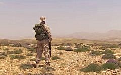 A Hezbollah fighter surveys the horizon, illustrative photo (YouTube screen capture/CNN)