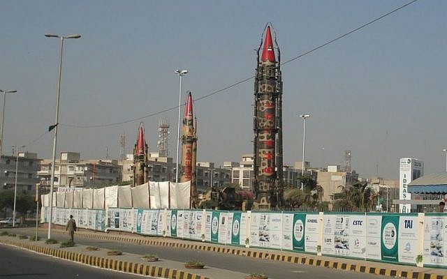 Pakistani missiles on display in Karachi, Pakistan (CC-BY-SA SyedNaqvi90/Wikimedia Commons)