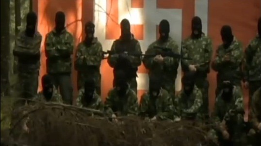 Russian neo-Nazi militants (Channel 2 News/'Credit for Murder') Russian neo-Nazi militants (Channel 2 News/'Credit for Murder')