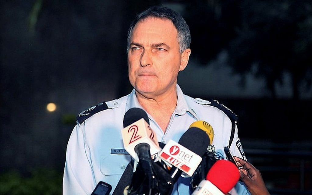 Chief of Israel Police, Yohanan Danino speaks at a previous press conference outside Tel Aviv Police station in 2014. (Photo credit: Gideon Markowicz/Flash90) Chief of Israel Police, Yohanan Danino speaks at a previous press conference outside Tel Aviv Police station in 2014. (Photo credit: Gideon Markowicz/Flash90)