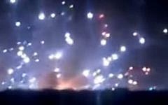 Explosions at a Khartoum munitions plant in October 2012. (Screen capture: YouTube)
