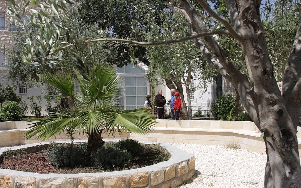 In the garden of the Capuchin monastery in Jerusalem (Shmuel Bar-Am)