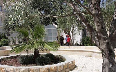In the garden of the Capuchin monastery in Jerusalem (Shmuel Bar-Am)