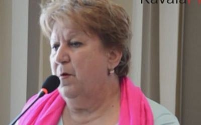 Kavala Mayor Dimitra Tsanaka (Screen capture: Kavala Press via YouTube)