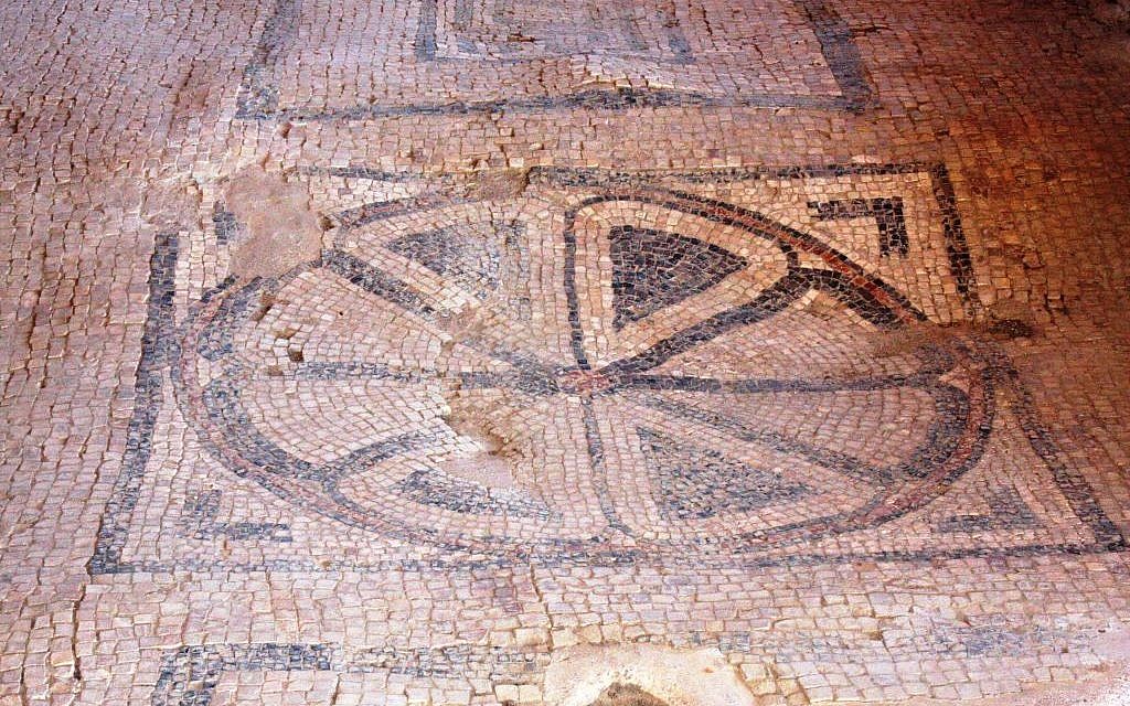 Mosaic from the first century synagogue at Magdala Shmuel Bar-Am)
