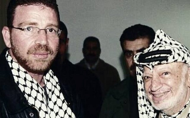 Omar Shalabi (L) and Yasser Arafat (R) (photo credit: Facebook)