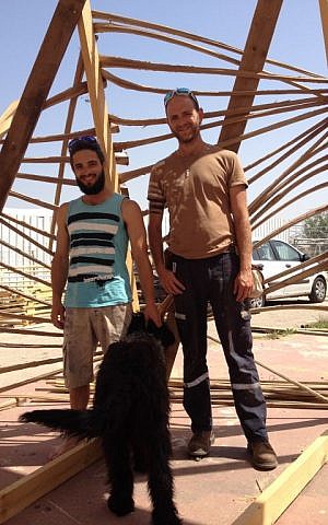 Lior Peleg (left) and Itamar Paloge, creators of Temple 1 for this year's Midburn (photo credit: Jessica Steinberg/Times of Israel) Lior Peleg (left) and Itamar Paloge, creators of Temple 1 for this year's Midburn (photo credit: Jessica Steinberg/Times of Israel)