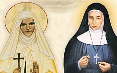 19th century Catholic nuns Miriam Bawardy (L) and Marie Alphonsine Ghattas (R) are to be canonized by Pope Francis May 17, 2015. (Screen capture: Latin Patriarchate of Jerusalem)