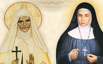 19th century Catholic nuns Miriam Bawardy (L) and Marie Alphonsine Ghattas (R) are to be canonized by Pope Francis May 17, 2015. (Screen capture: Latin Patriarchate of Jerusalem)