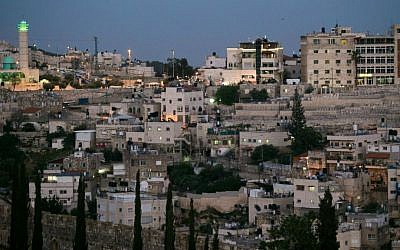 View of the East Jerusalem neighborhood of Silwan near Jerusalem's Old City, on April 29, 2015. (Photo credit: Nati Shohat/FLASH90)