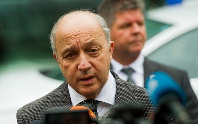 French Foreign Minister Laurent Fabius addresses the media in front of the Palais Coburg Hotel, the venue of the nuclear talks in Vienna, Austria on June 27, 2015 (Christian Bruna/AFP) French Foreign Minister Laurent Fabius addresses the media in front of the Palais Coburg Hotel, the venue of the nuclear talks in Vienna, Austria on June 27, 2015 (Christian Bruna/AFP)