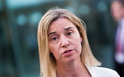 EU Foreign Policy Chief Federica Mogherini addresses the media on the nuclear talks in Vienna, Austria, June 28, 2015. (AFP/Christian Bruna)