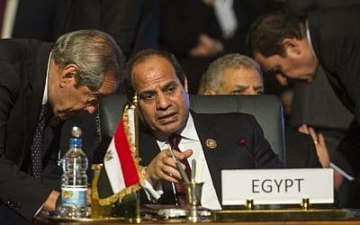 Abdel Fattah Al Sisi, President of the Arab Republic of Egypt, speaks the United Nations Sustainable Development Summit to the at the United Nations General Assembly in New York September 25, 2015 (AFP PHOTO/DOMINICK REUTER)