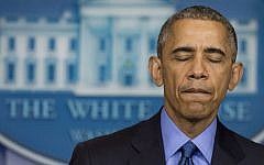 Illustrative -- US President Barack Obama speaks about the shooting deaths of nine people at a historic black church in Charleston, South Carolina, at the White House in Washington, DC, June 18, 2015. (AFP/Saul Loeb)