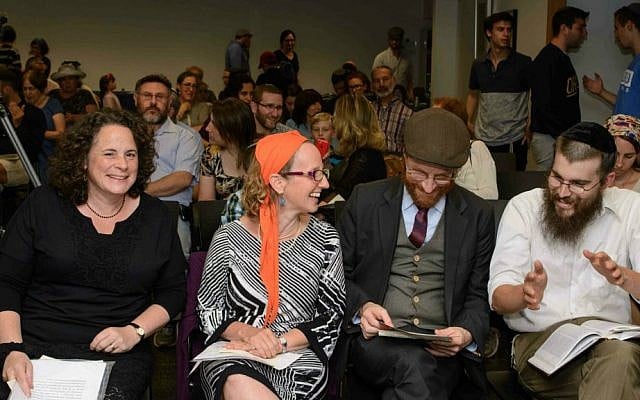 Four fresh rabbis ordained in June 2015 by Har'el Beit Midrash. From left: Rabbis Rahel Berkovits, Meesh Hammer-Kossoy, Lev Eliezer Israel, and Ariel Evan Mayse. (Sigal Krimolovski)