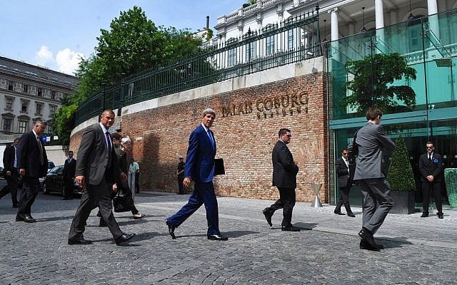 US Secretary of State John Kerry arrives at the Palais Coburg in Vienna, Austria, on July 14, 2014 for nuclear talks with Iranian counterparts. (US State Department) US Secretary of State John Kerry arrives at the Palais Coburg in Vienna, Austria, on July 14, 2014 for nuclear talks with Iranian counterparts. (US State Department)