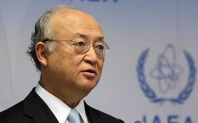 Director General of the International Atomic Energy Agency, Yukiya Amano of Japan, during a news conference after a meeting of the IAEA board of governors at the International Center in Vienna, Austria, June 8, 2015. (AP/Ronald Zak) Director General of the International Atomic Energy Agency, Yukiya Amano of Japan, during a news conference after a meeting of the IAEA board of governors at the International Center in Vienna, Austria, June 8, 2015. (AP/Ronald Zak)