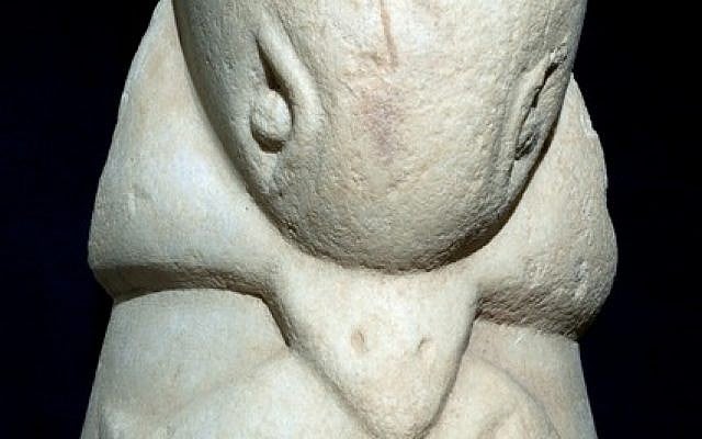 A statuette of a dolphin found near Kibbutz Magen, near the Gaza Strip. (Clara Amit, Israel Antiquities Authority) A statuette of a dolphin found near Kibbutz Magen, near the Gaza Strip. (Clara Amit, Israel Antiquities Authority)
