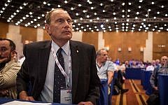 Leonid Eidelman seen during the Medical Federation Conference, after he won the elections for Chairman of the Federation, in Jerusalem's Convention Center, on Tuesday, April 29, 2014. (Hadas Parush/Flash 90)
