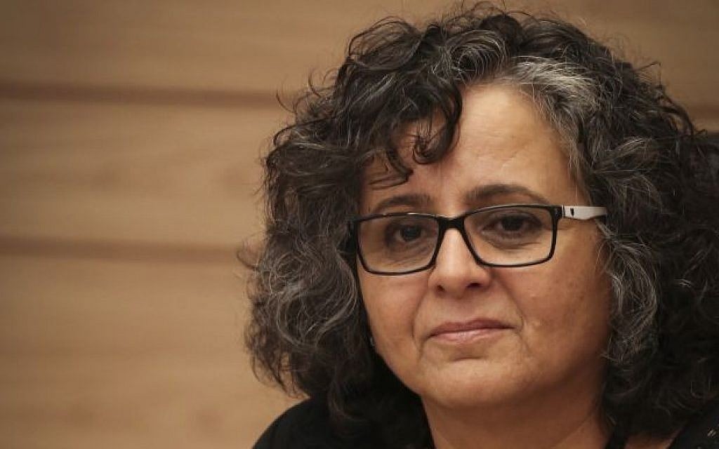Arab Joint List MK Aida Touma-Sliman in the Knesset, June 3, 2015. (Hadas Parush/Flash90)