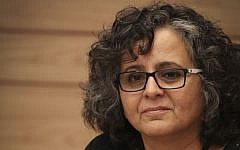 Arab Joint List MK Aida Touma-Sliman in the Knesset, June 3, 2015. (Hadas Parush/Flash90)