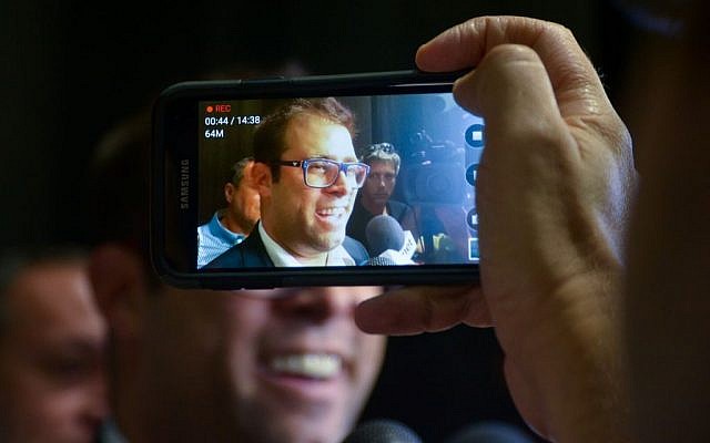 Likud MK Oren Hazan arrives at the Likud party conference in Tel Aviv on June 10, 2015. (Flash90) Likud MK Oren Hazan arrives at the Likud party conference in Tel Aviv on June 10, 2015. (Flash90)