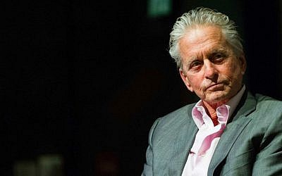 Actor and producer Michael Douglas, at a panel discussing his career, Thursday at the Cinematheque (Johana Garon/Flash 90)