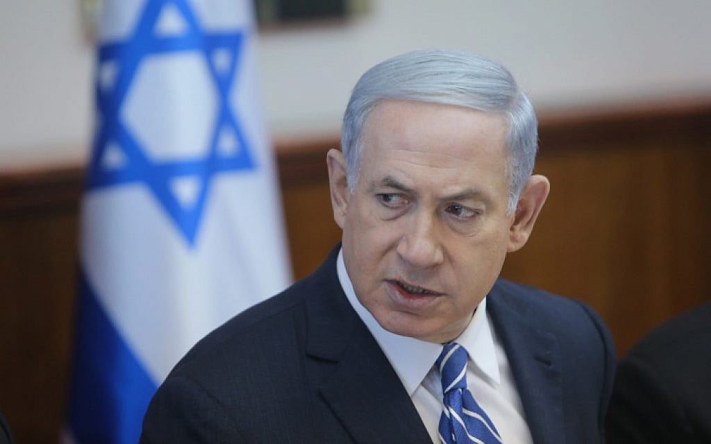 Prime Minister Benjamin Netanyahu speaks at the weekly cabinet meeting in Jerusalem, on June 21, 2015. (Alex Kolomoisky/POOL) Prime Minister Benjamin Netanyahu speaks at the weekly cabinet meeting in Jerusalem, on June 21, 2015. (Alex Kolomoisky/POOL)