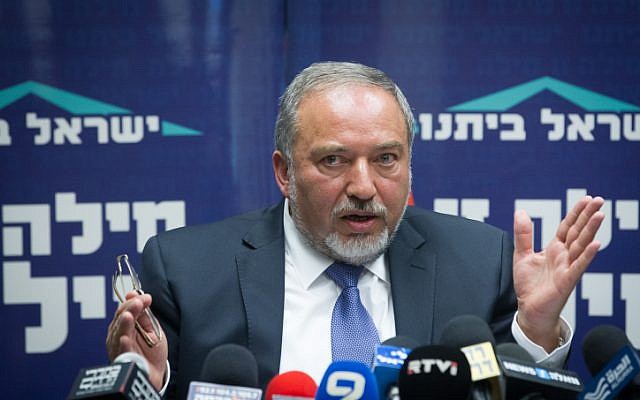 Yisrael Beytenu chairman Avigdor Liberman on June 29, 2015. (Miriam Alster/Flash90) Yisrael Beytenu chairman Avigdor Liberman on June 29, 2015. (Miriam Alster/Flash90)