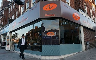 A view of a street in the Golders Green neighborhood of London, June 19, 2015. (Cnaan Liphshiz/JTA))
