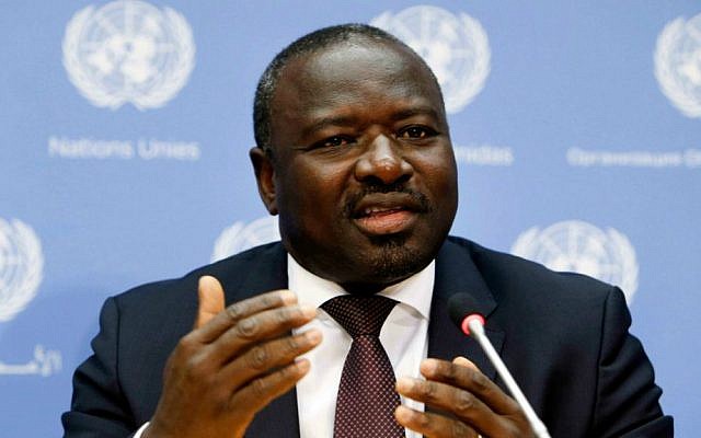 In this Sept. 27, 2013 file photo, CTBTO Executive Secretary Lassina Zerbo speaks during a news conference regarding the Comprehensive Nuclear-Test-Ban Treaty Organization Article XIV conference during the 68th session of the United Nations General Assembly at UN headquarters. (AP Photo/Jason DeCrow) In this Sept. 27, 2013 file photo, CTBTO Executive Secretary Lassina Zerbo speaks during a news conference regarding the Comprehensive Nuclear-Test-Ban Treaty Organization Article XIV conference during the 68th session of the United Nations General Assembly at UN headquarters. (AP Photo/Jason DeCrow)