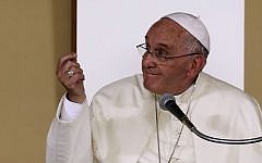 Illustrative photo of Pope Francis talking to a group of youths, in Turin, Italy, on June 21, 2015. (AP/Luca Bruno)