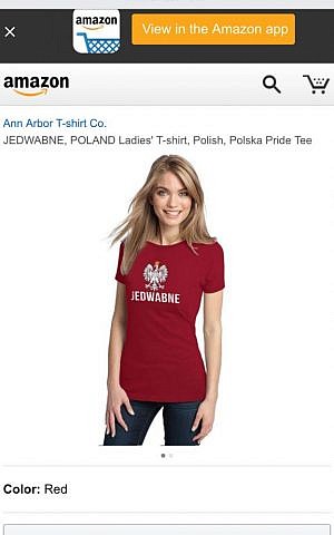 The Jedwabne Polska Pride shirt is no longer available. (screenshot)