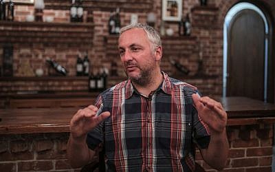 Gianaclis winery manager Sebastien Boudry speaks during an interview at the winery in the Nile Delta, north of Cairo, Egypt, Wednesday, May 27, 2015. (AP /Mosa'ab Elshamy)