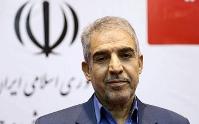 Deputy Minister of Youth Affairs and Sports Mahmoud Golzari, poses for a photograph during a ceremony launching the first official matchmaking site, in Tehran, Iran, Monday, June 15, 2015 (AP Photo/Ebrahim Noroozi)