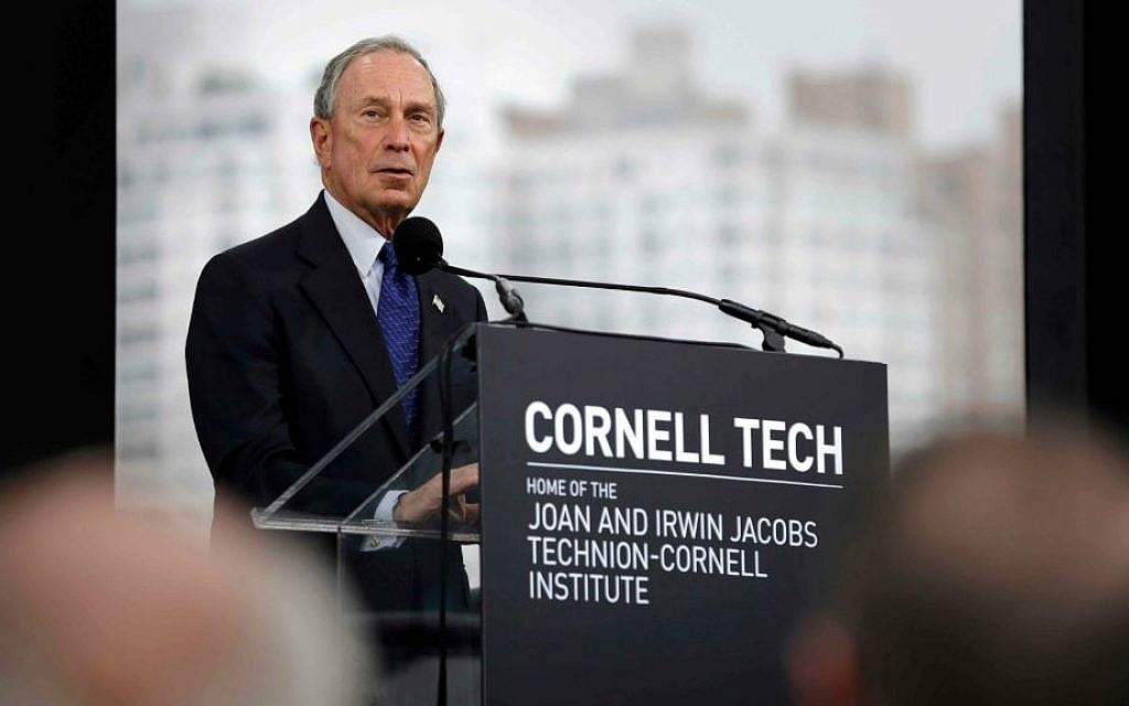 Former New York City mayor Michael Bloomberg speaks during a ground breaking ceremony for Cornell Tech on Roosevelt Island in New York, Tuesday, June 16, 2015 (AP Photo/Seth Wenig)