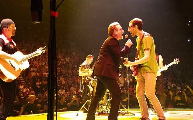 Ryan Luxenberg (right) rocks out with U2 in Montreal on June 16, 2015. (Courtesy) Ryan Luxenberg (right) rocks out with U2 in Montreal on June 16, 2015. (Courtesy)