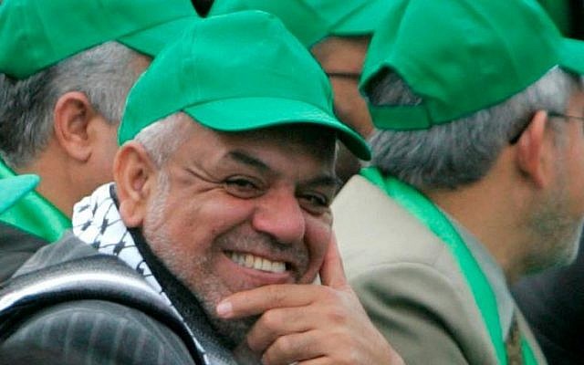 Gaza journalist Mustafa Sawwaf at a Hamas rally in 2011 (Mustafa Sawwaf Facebook page)
