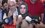 Turkish journalist Halime Kökçe speaks to local media at Ataturk Airport in Istanbul on June 26, 2015 after being denied entry to Israel. (Screen grab: YouTube).
