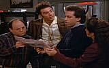George, Kramer, Jerry and Elaine in Jerry's apartment in 'Seinfeld.' (YouTube screen capture)
