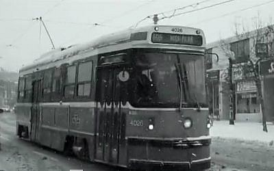 Toronto's College Street streetcar. (Screenshot from 'Der Konduktor' by Jeffrey P. Nesker)