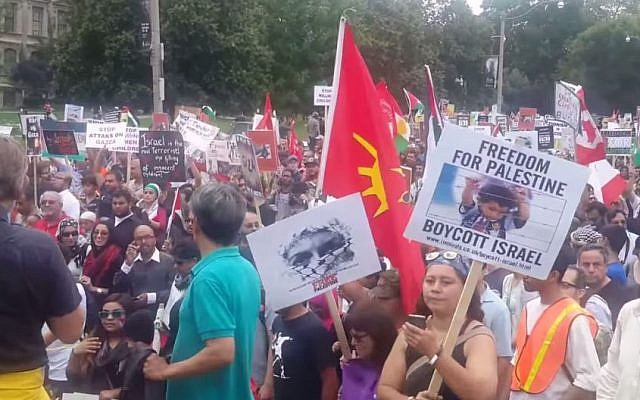 The al-Quds Day Rally in Toronto, July 26, 2014 (screen capture: YouTube)