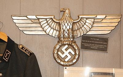 Nazi-related items from the collection of Massachusetts-based collector Darrell English, whose New England Holocaust Institute & Museum is seeking a permanent home (photo credit: Elan Kawesch/The Times of Israel)