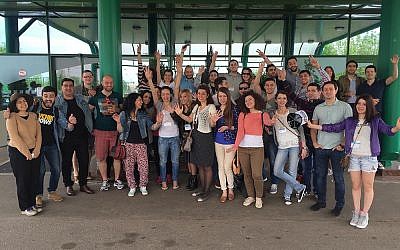 Participants in the Lsaran conference, which was inspired by the Limmud Jewish learning events, in Moscow, May 22, 2015. (Lsaran/ via JTA)