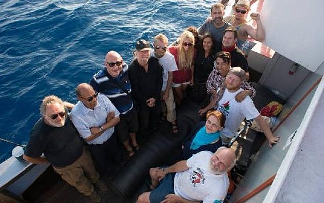 Pro-Palestinian activists aboard the Marianne, Sunday June 28, 2015. (Freedom Flotilla III) Pro-Palestinian activists aboard the Marianne, Sunday June 28, 2015. (Freedom Flotilla III)