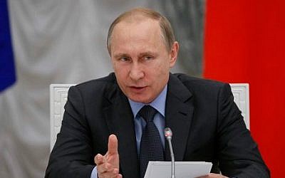 Russian President Vladimir Putin speaks at the Kremlin in Moscow, Russia, June 24, 2015. (AP/Sergei Karpukhin, Pool) 